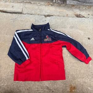 Adidas St‎ Louis Cardinals Windbreaker Jacket Y2K Kids 24 Months Red Navy Blue